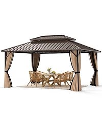 Slickblue Outdoor Hardtop Gazebo for Patio Lawn Garden Party Tent