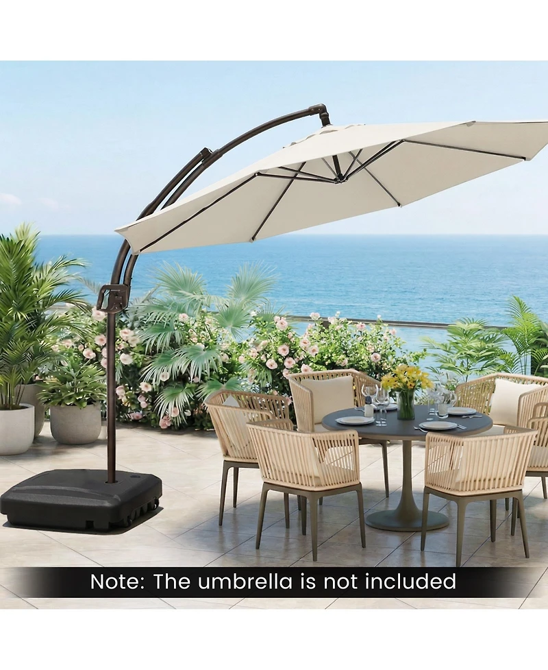 Slickblue Cantilever Patio Umbrella Base with Wheels and Crossed Base