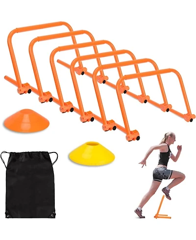 Hikeen Speed Training Hurdles Adjustable Height Agility Training Hurdles for Football, Basketball, Soccer Hurdle Training with