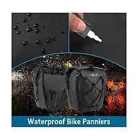 Hikeen Waterproof Bike Panniers 2 Pack 25L Rear Rack Saddle Bags Tpu Bicycle Storage Trunk Bag for Commuting Touring Road Mountain Cycling