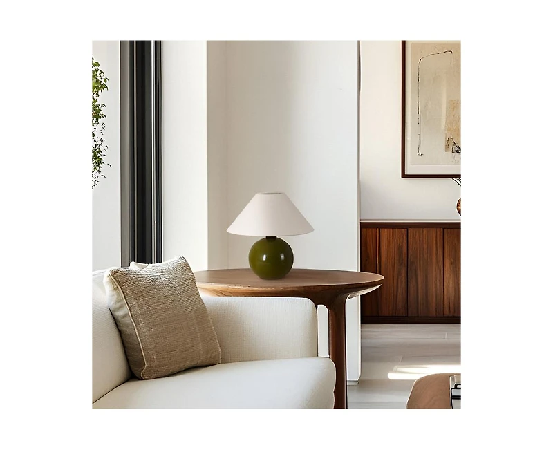 Fiona Classic Ceramic Led Table Lamp with Fabric Empire Shade