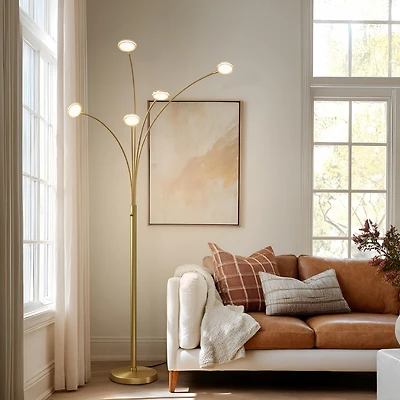 Orion 74" Led Tree Arc Floor Lamp with 5 Adjustable Arms