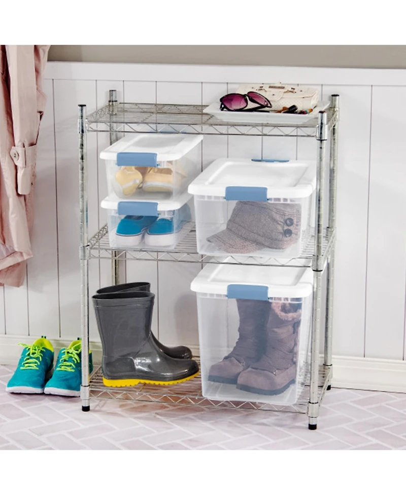 Sterilite 25 Quart Latching Storage Box, Stackable Bin with Latch Lid, 12 Pack