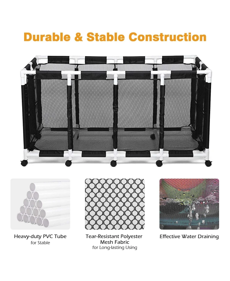 Yescom 2PCS Extra Large Mesh Pool Storage Bins w/ Mesh Cover Net for Pool Floats