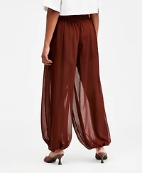 Bar Iii Women's High-Rise Sheer Balloon Pants, Macy's Exclusive