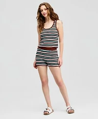 Now This Womens Crochet Striped Tank Top Shorts Macys Exclusive