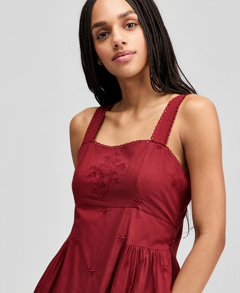 And Now This Petite Embroidered Square Neck Dress, Macy's Exclusive