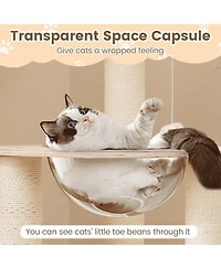 Cozito Cat Tree 52 in Wooden Multi-Level with Plush Cushions