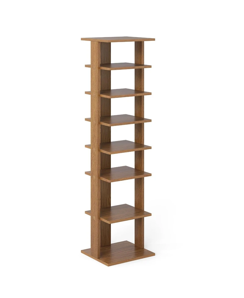 Sugift 7-Tiers Vertical Wooden Space Saving Shoe Rack for Front Door