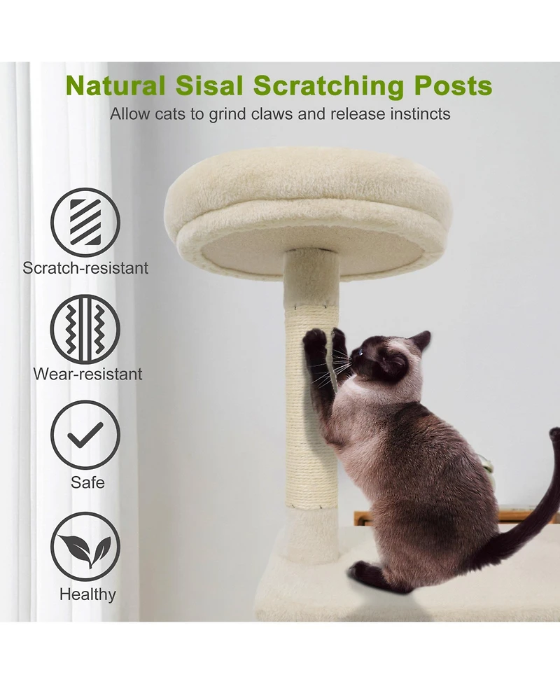 Cozito Cat Tree 48 in Multi-Level with Large Condo and Perch