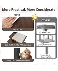 Cozito Cat Tree 59.5 inch Multi-Level with Cushion Top Perch