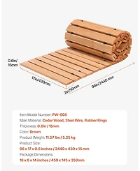Sugift Wooden Garden Pathway, 8 x 17 , Non-Slip Cedar Outdoor Walkway for Garden