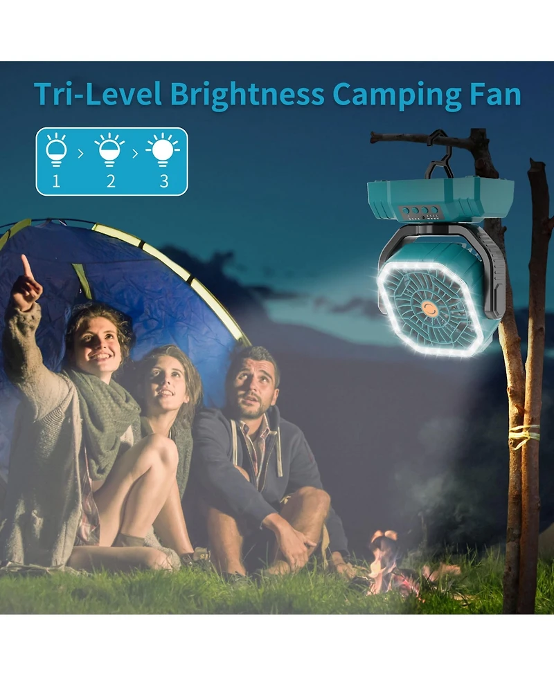 Gnuadz Portable Camping Fan Remote Control Auto Oscillating Outdoor Beach Patio Tent 20000mAh