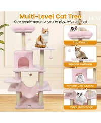 Cozito Cat Tree 58 in Soft Plush Multi-Level with Top Perch