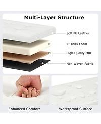 Gouun 43-Inch Folding Storage Ottoman Bench with Foot Rest