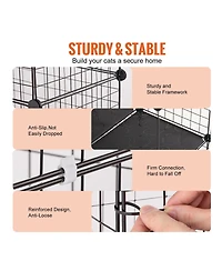 Cozito Cat Cage 4-Tier 41x41x55 in Metal Wire with Hammock