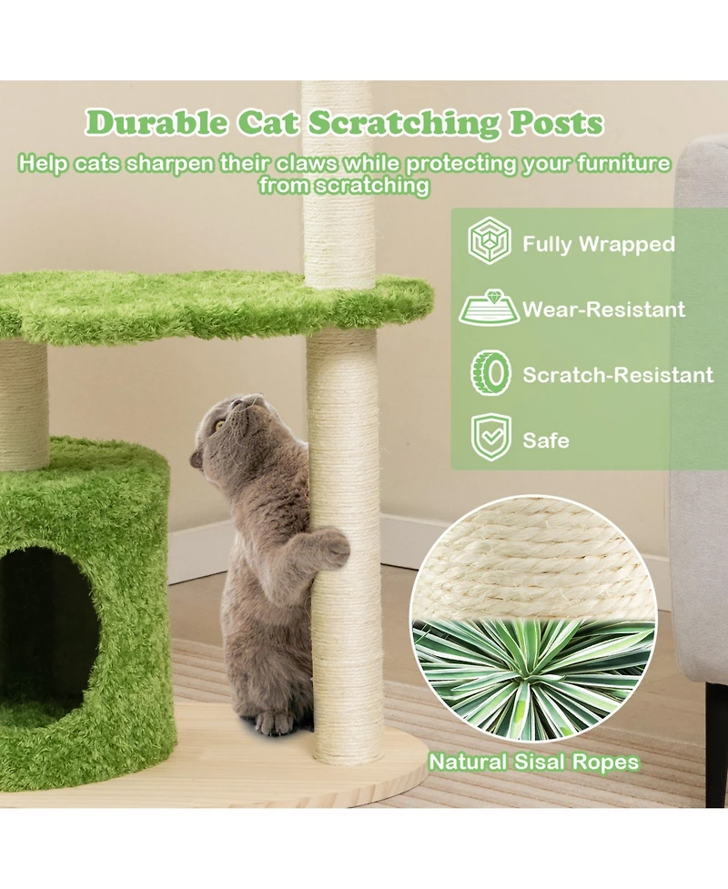 Cozito Cat Tree 38 inch Cute Cloud Shape with Sisal Scratch Posts