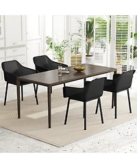 Sugift Modern Plastic Dining Chairs Set of 4 Kitchen Armchairs with Breathable Mesh Backrest