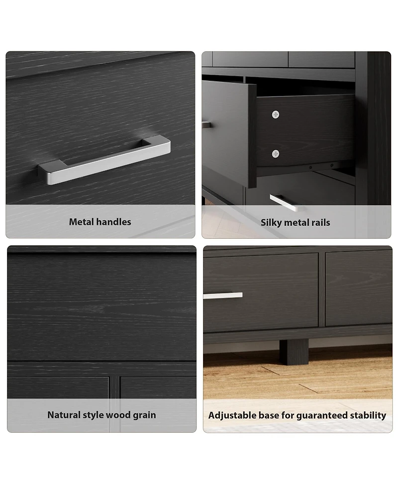 gaomon Bedroom 7 Drawer Dresser, Chest of Drawers with Metal Handles, Engineered Wood Storage Organizer.