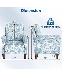 Gouun Floral Farmhouse Boho Accent Chair with Solid Wood Legs