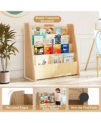 Sugift 4-Tier Kids Bookshelf with Deep Compartments for Bedroom