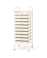 Sugift 10 Drawer Rolling Storage Cart Organizer with 4 Universal Casters