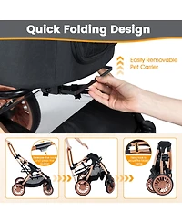 Cozito Foldable 3-in-1 Pet Stroller with Sun Shade Safety Belt