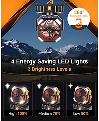 Gnuadz Portable Camping Fan With Misting Rechargeable Led Light 20000mAh