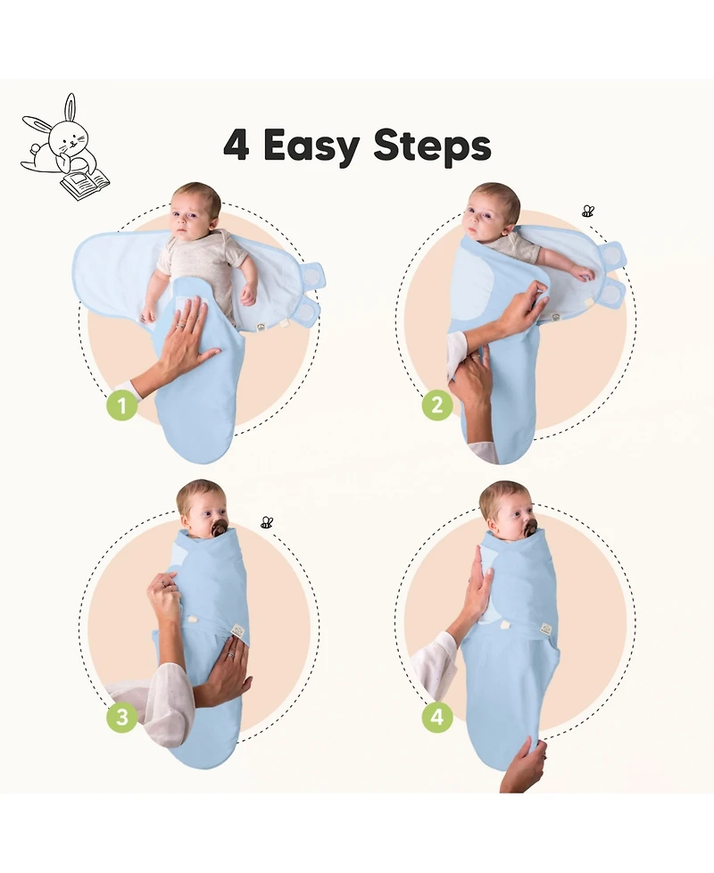 KeaBabies 3pk Soothe Baby Swaddle, Organic Swaddle Sleep Sacks, Newborn, Infant Sack