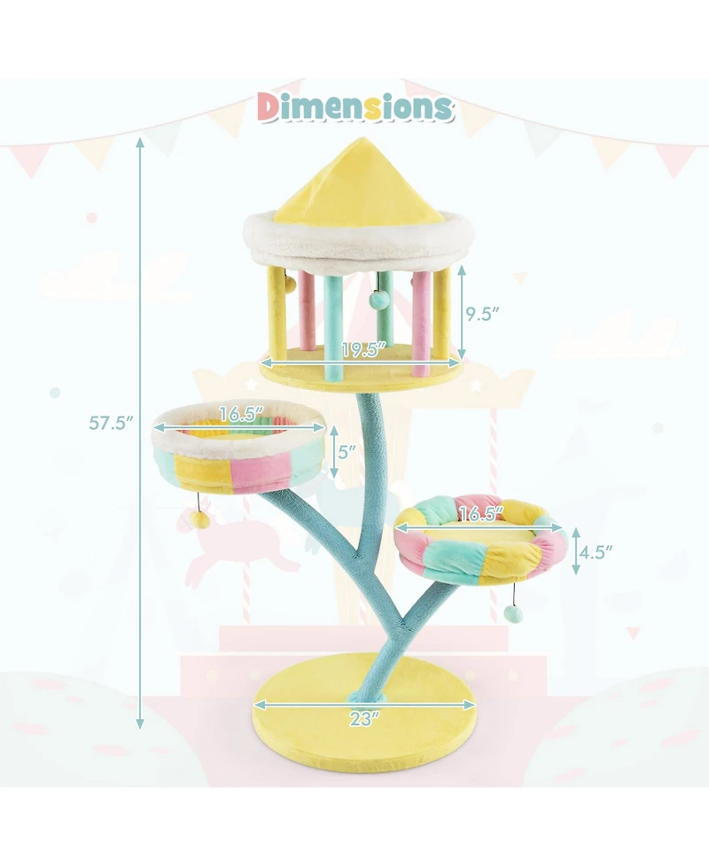 Cozito Cat Tree Multi-Layer with 2 Removable Perches and Posts