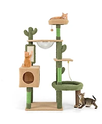 Cozito Cat Tree 59 inch Cactus with Capsule Condo and Sisal Posts