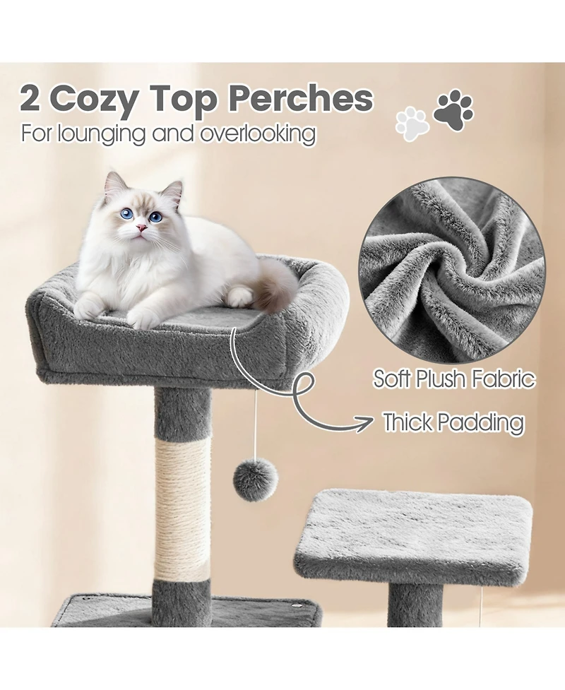 Cozito Cat Tree 66 in with 2 Condos and Sisal Scratching Posts