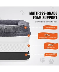 Cozito Human Dog Bed 72x48x10 in Washable Pv Velvet Foam Cover