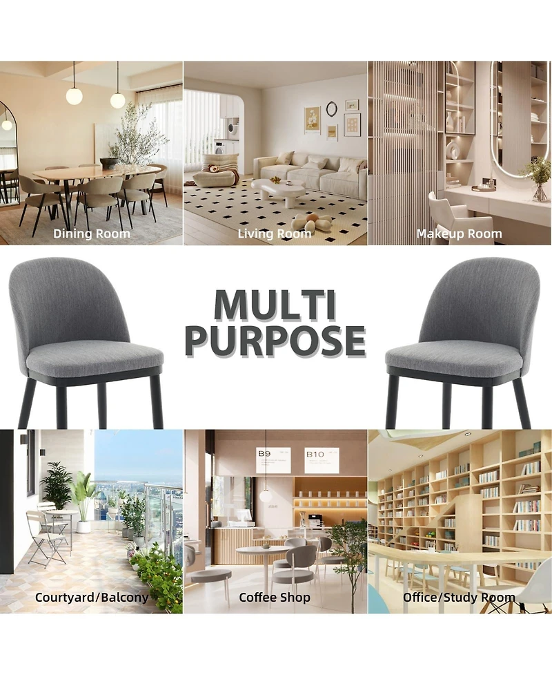 gaomon Wooden Dining Chairs Set of Modern Fabric Upholstered Dining Room Chair, Large Dining Room Kitchen Chairs with High Back and Deep Seat