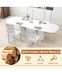 Sugift Wooden Dining Chair Set of 2 Solid Rubber Wood Kitchen Chairs