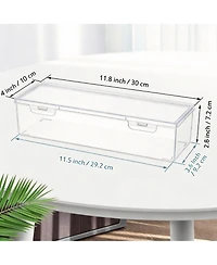 Gnuadz Clear Stackable Organizer Box with Lid for Crafts Tools Makeup 1.3 qt