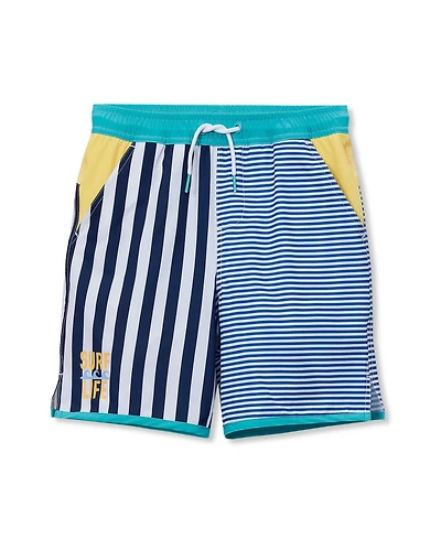 Lands' End Big Boys Husky Chlorine Resistant Stretch Hydroliner Sport Swim Trunks