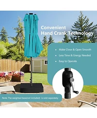 Sugift 15 Feet Twin Patio Umbrella with 48 Solar Led Lights