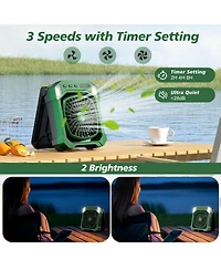 Gnuadz Camping Fan Solar Rechargeable Portable Outdoor Light 10000mAh