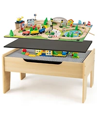 Slickblue Kids Wooden Train Set 78 Pieces Railway Track Playset with Accessories