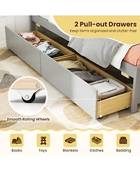 Gouun Pine Wood Twin Daybed with Storage Drawers