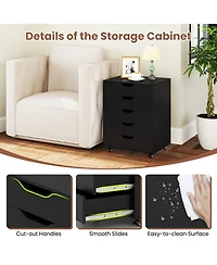 Sugift 5 Drawer Mobile File Cabinet with Wheels for Living Room