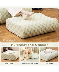 Sugift Bean Bag Chair with Ottoman and High Elasticity Sponge