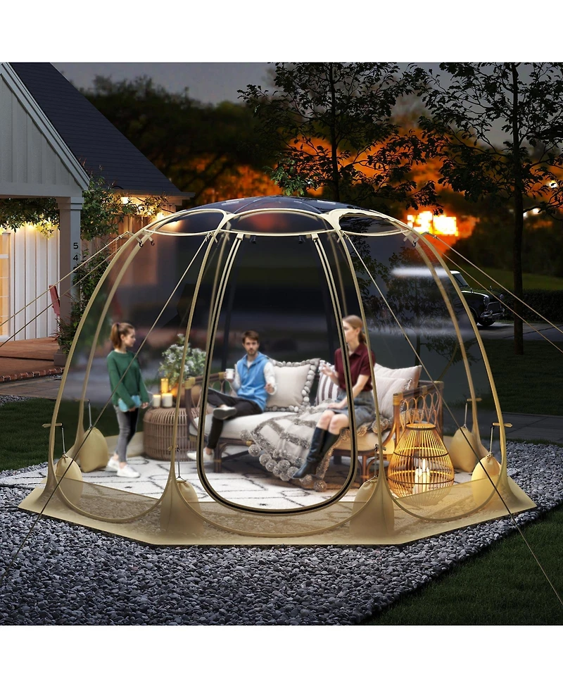Sugift 8.5 ft x 8.5 ft Transparent Pvc Pop Up Bubble Tent Screen House