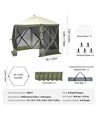 Mecale 10x10 Ft Pop Up Gazebo Tent 6-Sided with Mosquito Netting