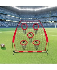 Mecale 7 x 7 Ft Football Throwing Net with 5 Target Pockets