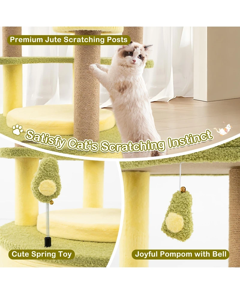 Cozito Cat Tree Large Avocado Multi-Level with Private Condo
