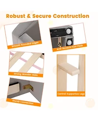 Gouun Upholstered Toddler Bed Frame with Safety Rails