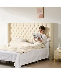 Gouun Diamond Tufted Upholstered Headboard with Adjustable Height, 84.1 in Wide