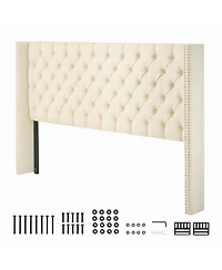 Gouun Diamond Tufted Upholstered Headboard with Adjustable Height, 84.1 in Wide